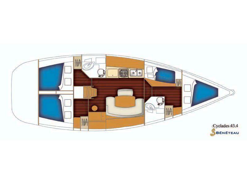 Book yachts online - sailboat - Cyclades 43.4 - GEORGE'S - rent