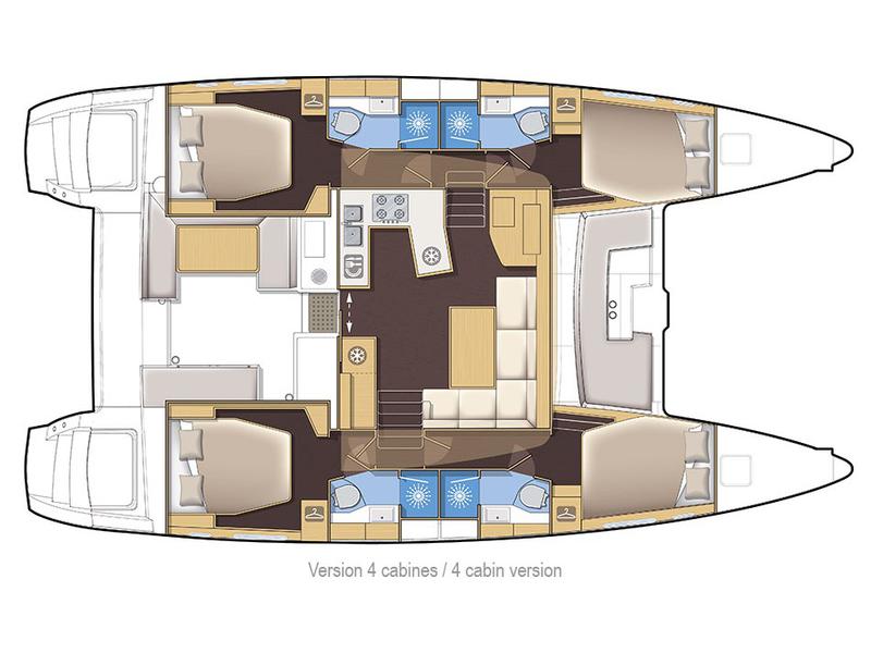 Book yachts online - catamaran - Lagoon 450  Fly A/C &amp; GEN &amp; WM - CASSIOPEIA II - rent