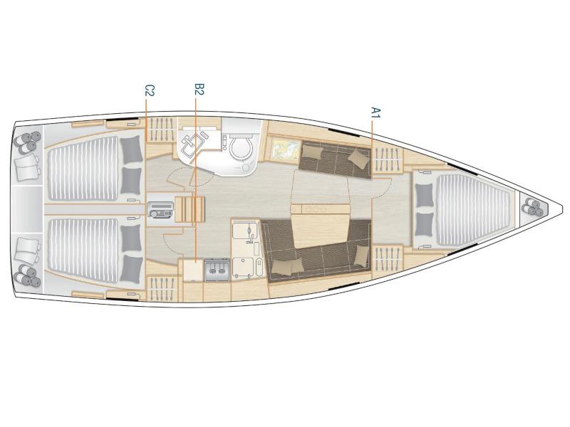 Book yachts online - sailboat - Hanse 388 - Tadeja - rent