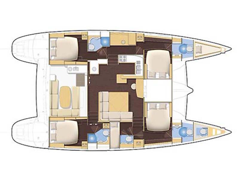 Book yachts online - catamaran - Lagoon 500 - Lepado 2006 skippered - rent