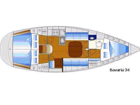 Book yachts online - sailboat - Bavaria 34 Cruiser - Evi - rent