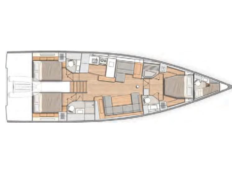 Book yachts online - sailboat - Oceanis 54 - SPRING SONG - rent